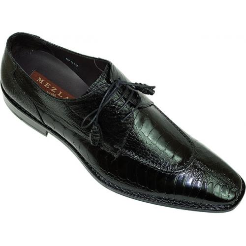 Mezlan "13447" Black All-Over Genuine Ostrich Shoes